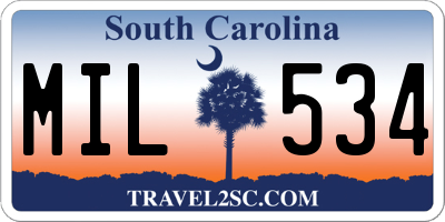 SC license plate MIL534