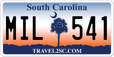 SC license plate MIL541