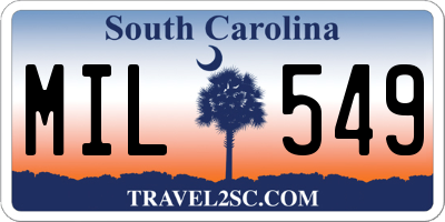 SC license plate MIL549
