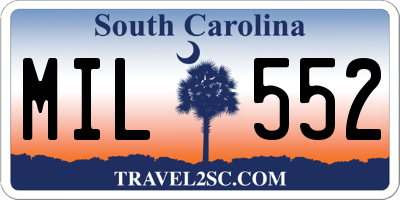 SC license plate MIL552