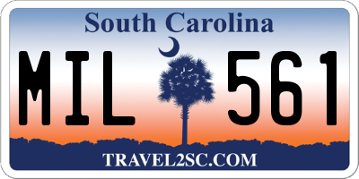 SC license plate MIL561