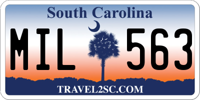 SC license plate MIL563