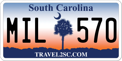 SC license plate MIL570
