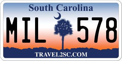 SC license plate MIL578