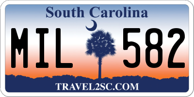 SC license plate MIL582
