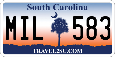 SC license plate MIL583