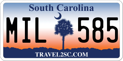 SC license plate MIL585