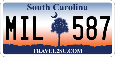 SC license plate MIL587
