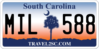 SC license plate MIL588