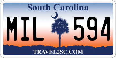 SC license plate MIL594
