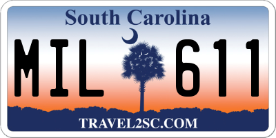 SC license plate MIL611