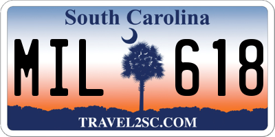 SC license plate MIL618