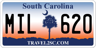 SC license plate MIL620