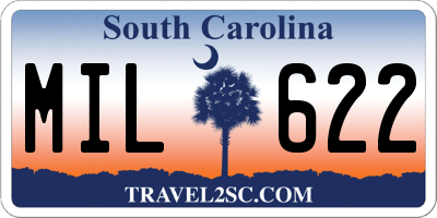 SC license plate MIL622