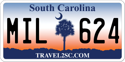 SC license plate MIL624