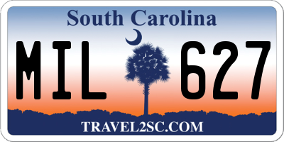 SC license plate MIL627