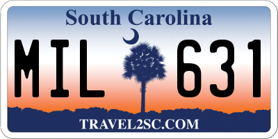 SC license plate MIL631