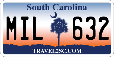 SC license plate MIL632