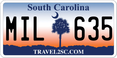 SC license plate MIL635