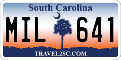 SC license plate MIL641