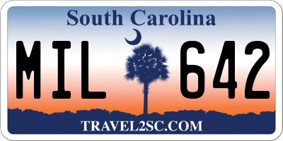 SC license plate MIL642