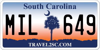 SC license plate MIL649