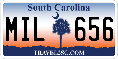 SC license plate MIL656