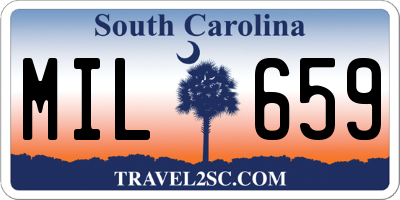 SC license plate MIL659