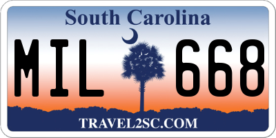 SC license plate MIL668