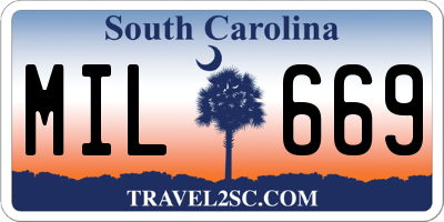 SC license plate MIL669