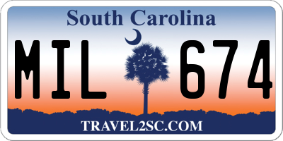 SC license plate MIL674