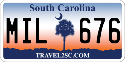 SC license plate MIL676