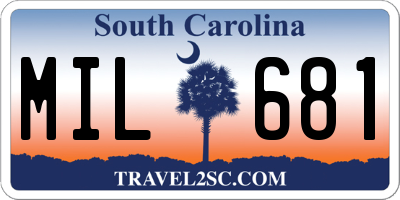 SC license plate MIL681