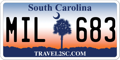 SC license plate MIL683