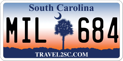 SC license plate MIL684