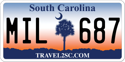 SC license plate MIL687
