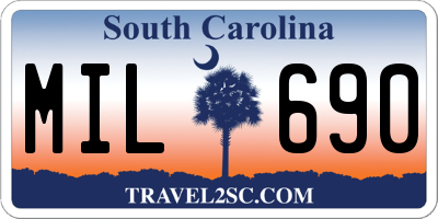 SC license plate MIL690