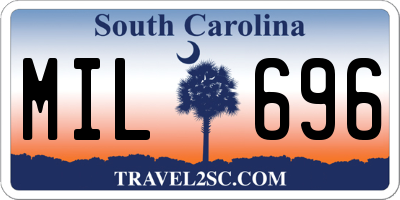 SC license plate MIL696