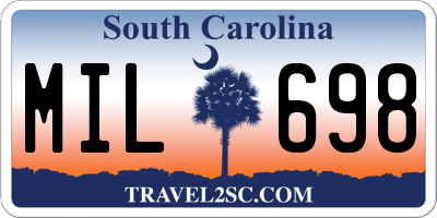SC license plate MIL698