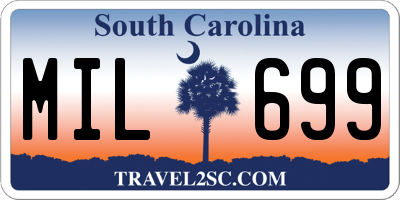 SC license plate MIL699