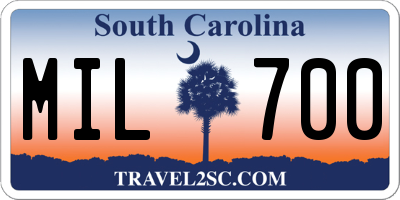 SC license plate MIL700