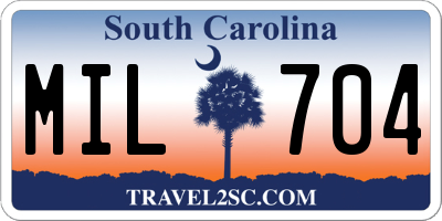 SC license plate MIL704