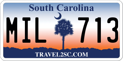 SC license plate MIL713