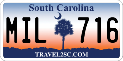 SC license plate MIL716