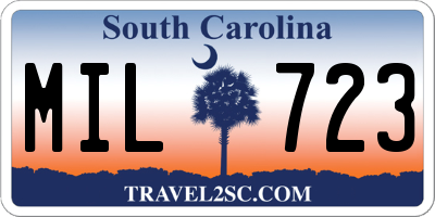 SC license plate MIL723