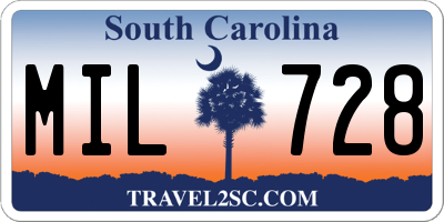 SC license plate MIL728