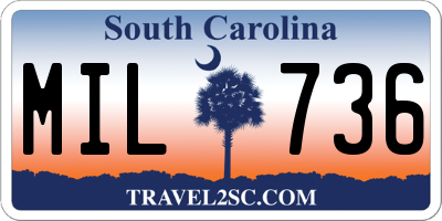 SC license plate MIL736