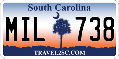 SC license plate MIL738