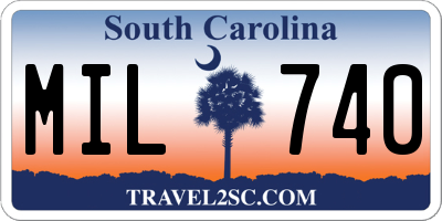 SC license plate MIL740