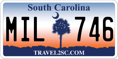 SC license plate MIL746